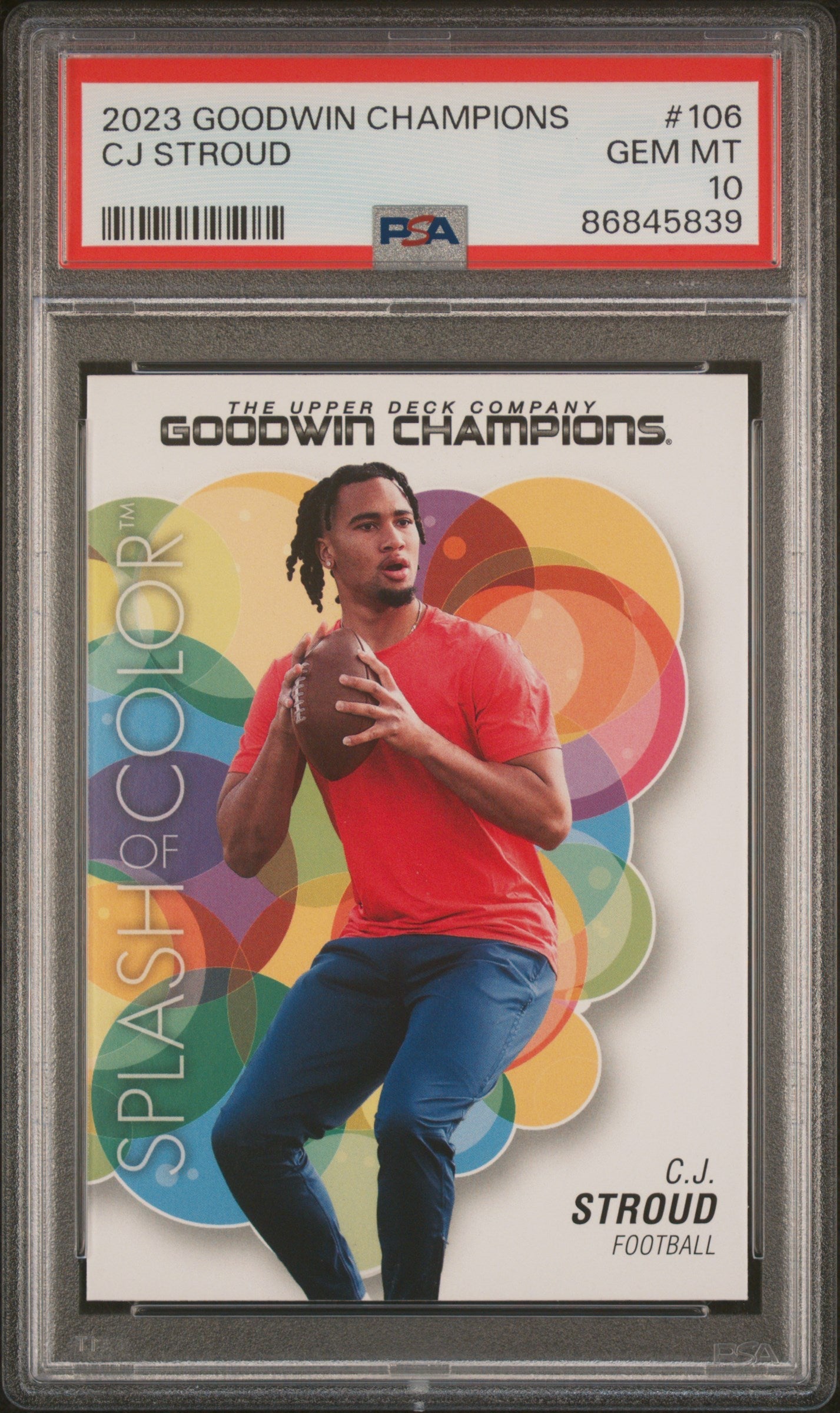 Graded 2023 Upper Deck Goodwin Champions CJ Stroud #106 Rookie RC Football Card PSA 10 Gem Mint