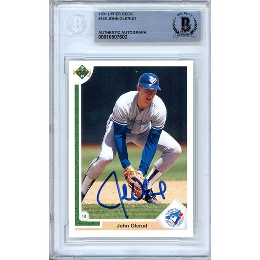 1991 Upper Deck #145 — John Olerud Toronto Blue Jays Autographed Trading Card — Beckett Authentication