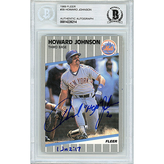 1989 Fleer #39 — Howard Johnson New York Mets Autographed Trading Card — Beckett Authentication