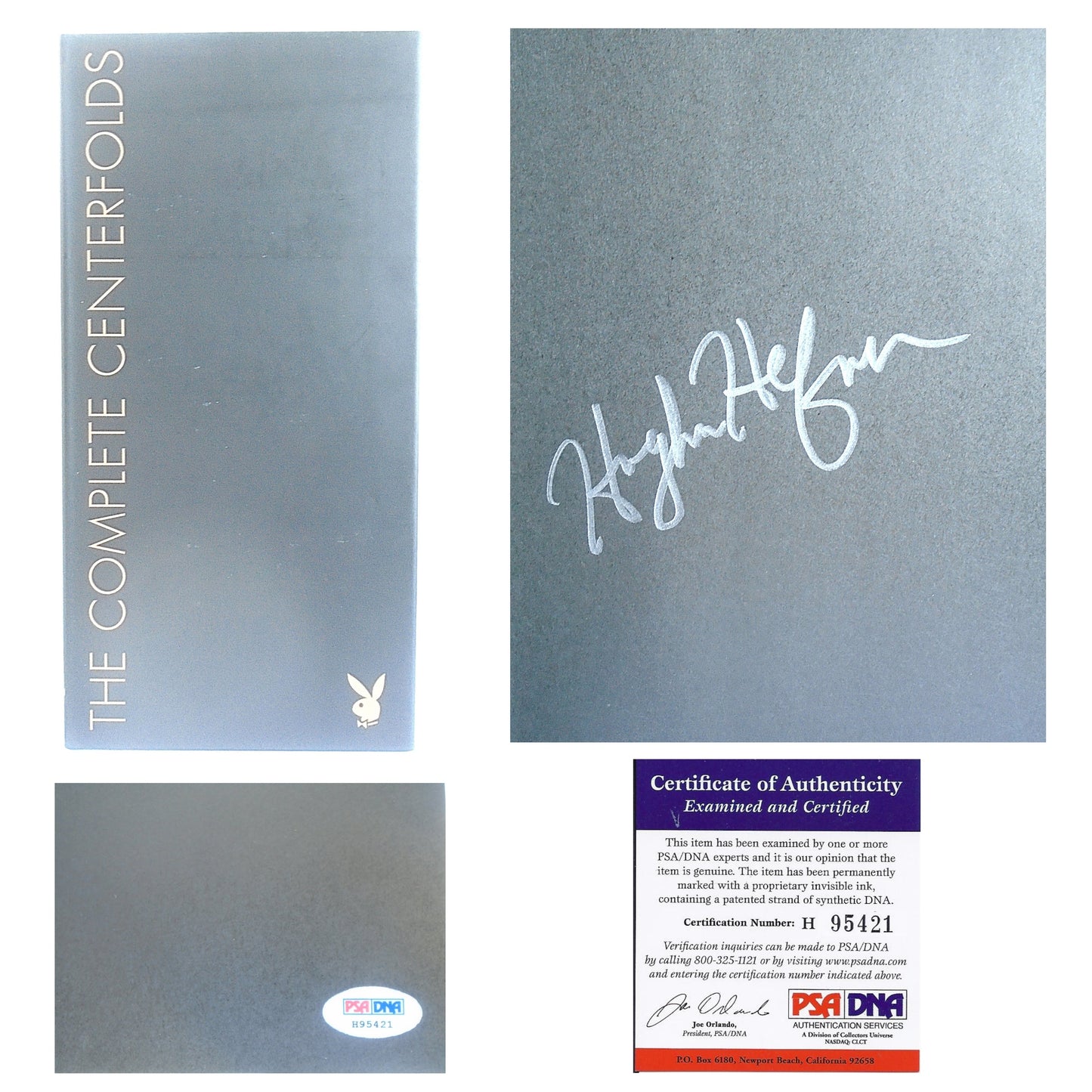 Hugh Hefner Autographed Playboy The Complete Centerfolds Collection Hardcover Book — PSA Authentication