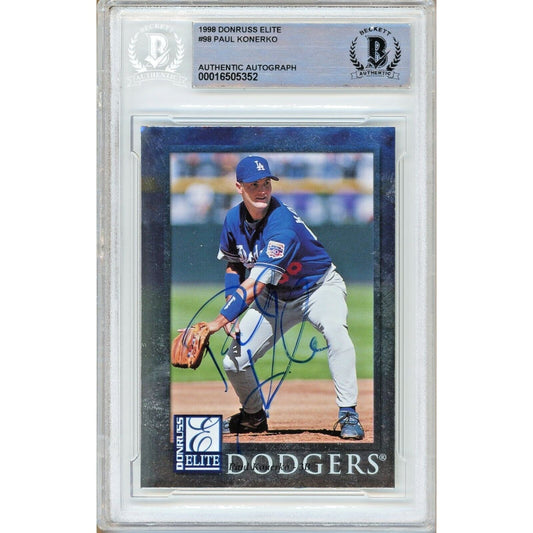 Paul Konerko Los Angeles Dodgers Signed 1998 Donruss Elite Baseball Card Beckett Auto
