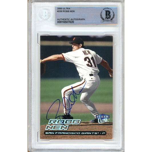 Robb Nen San Francisco Giants Signed 2000 Fleer Ultra Card Beckett Authentic Auto Slab