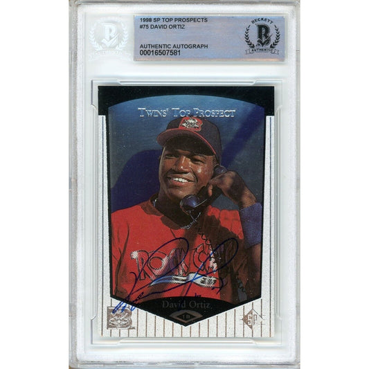 1998 SP Top Prospects #75 — David Ortiz Minnesota Twins Autographed Trading Card — Beckett Authentication