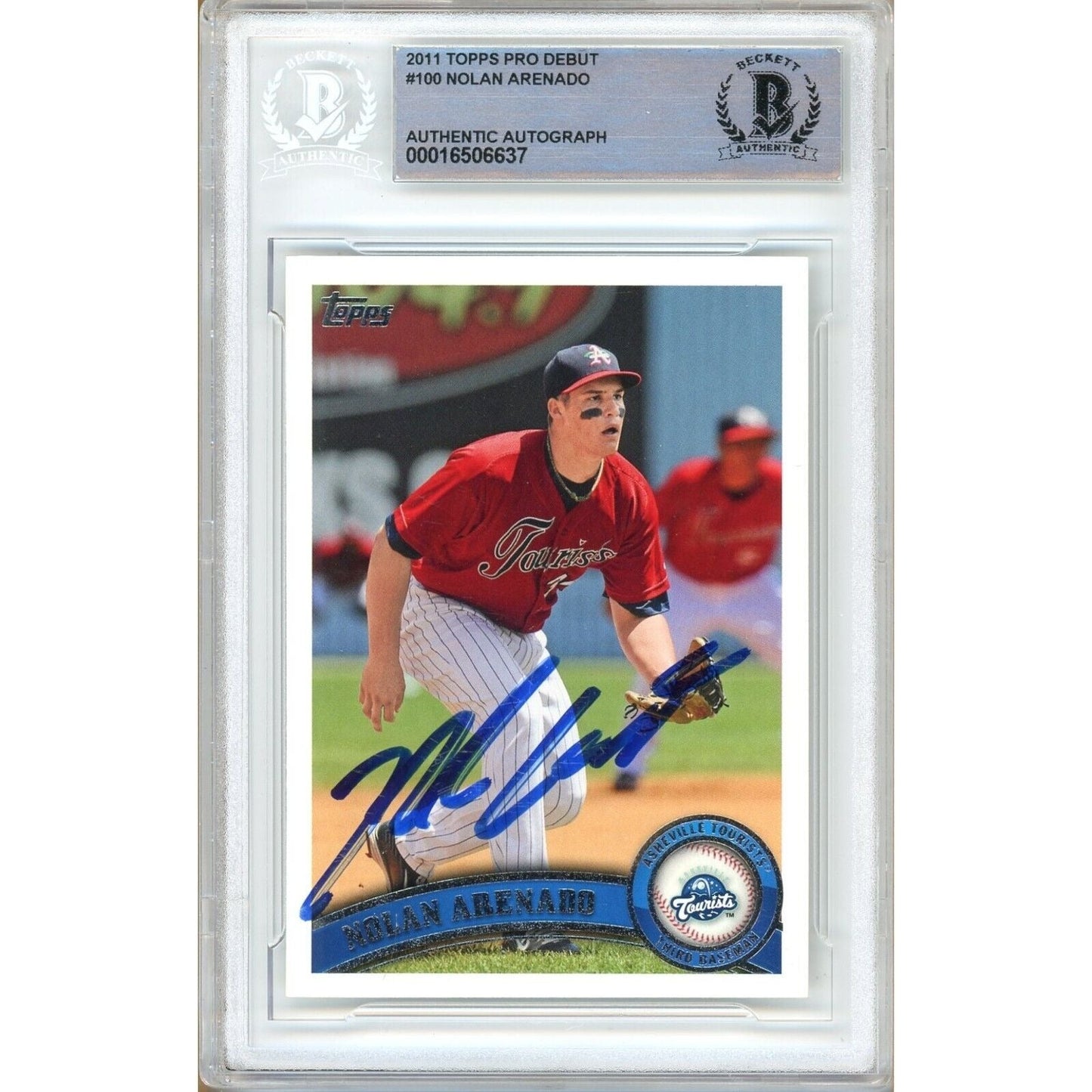 Nolan Arenado St Louis Cardinals Signed 2011 Topps Pro Debut Card Beckett Auth Auto Slab