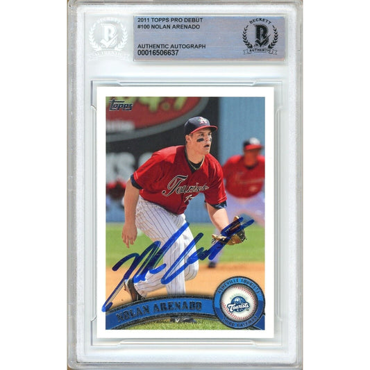 Nolan Arenado St Louis Cardinals Signed 2011 Topps Pro Debut Card Beckett Auth Auto Slab