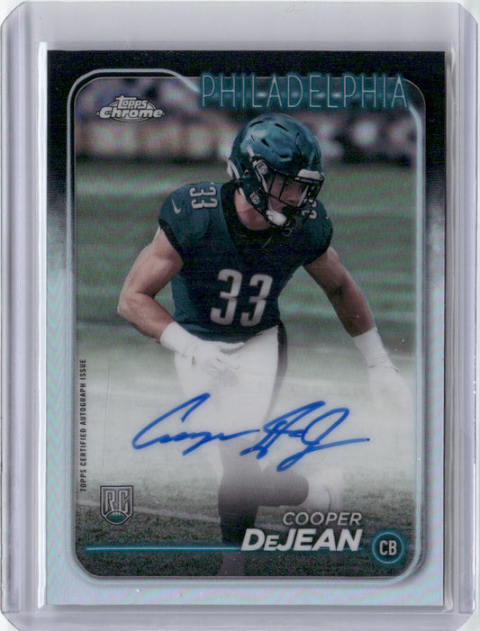 2024 Topps Chrome Silver Refractor Cooper DeJean #RA-CDE Auto Rookie RC Football Card