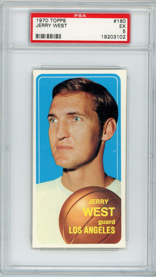 Graded 1970 Topps Jerry West #160 Basketball Card PSA 5 Excellent