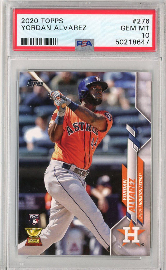 Graded 2020 Topps Yordan Alvarez #276 Rookie RC Baseball Card PSA 10 Gem Mint