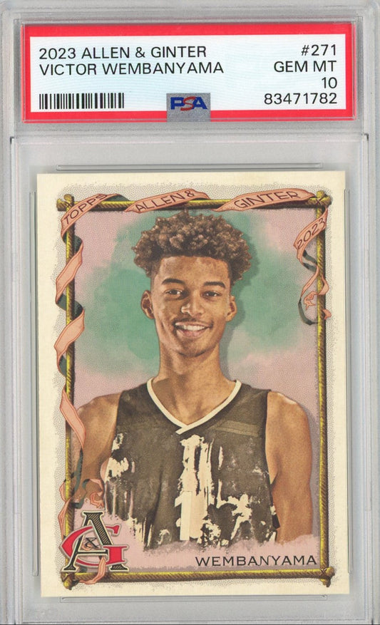 Graded 2023 Topps Allen & Ginter Victor Wembanyama #271 Rookie RC Basketball Card PSA 10 Gem Mint