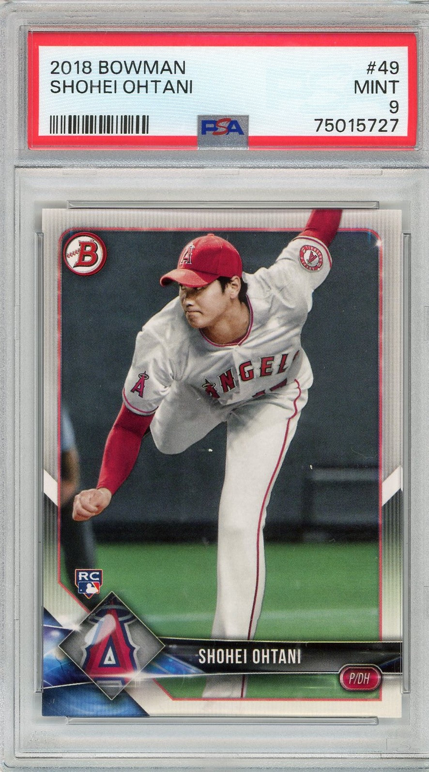 Graded 2018 Topps Bowman Shohei Ohtani #49 Rookie RC Baseball Card PSA 9 Mint