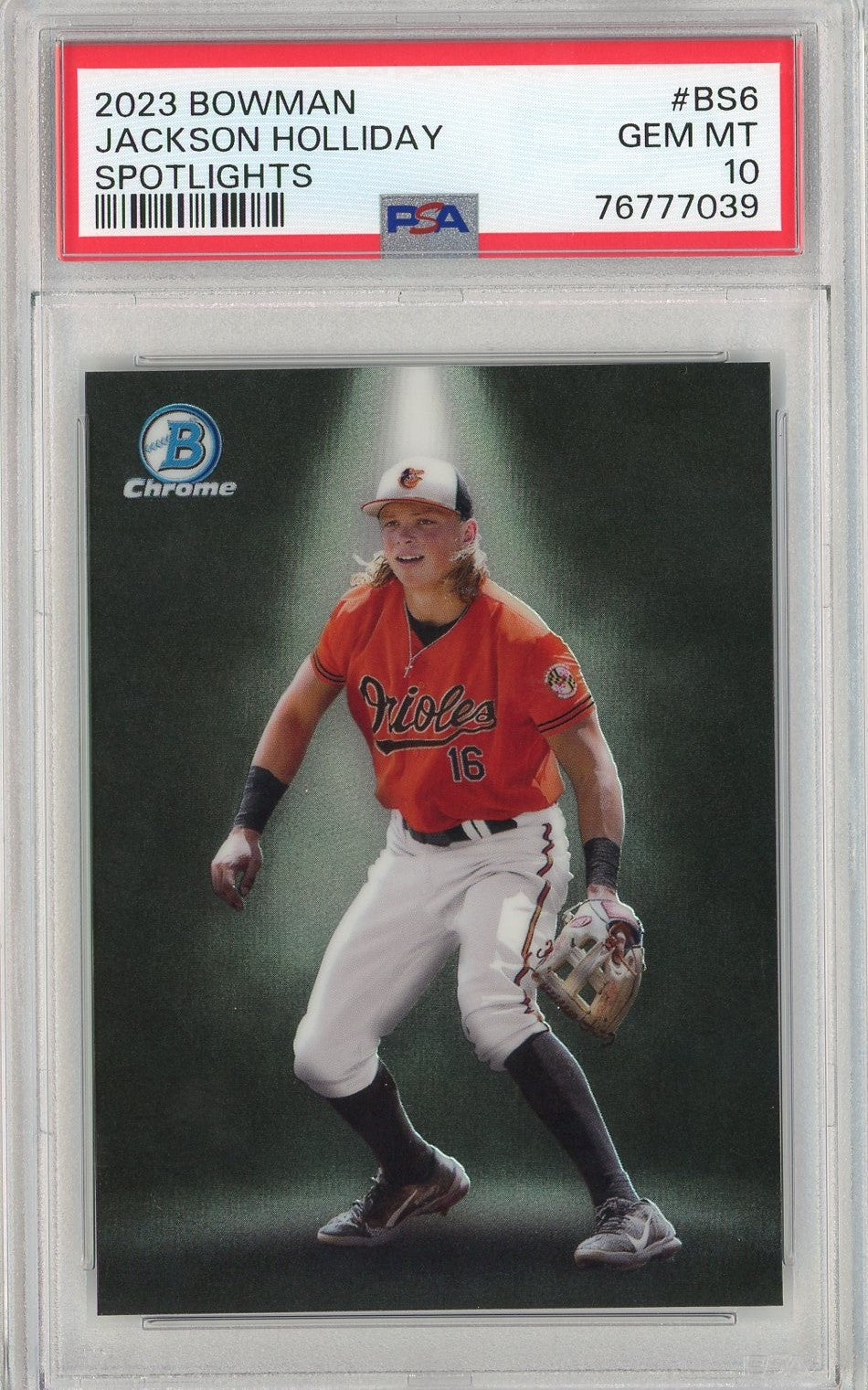 Graded 2023 Topps Bowman Jackson Holliday #BS6 Spotlights Rookie RC Baseball Card PSA 10 Gem Mint