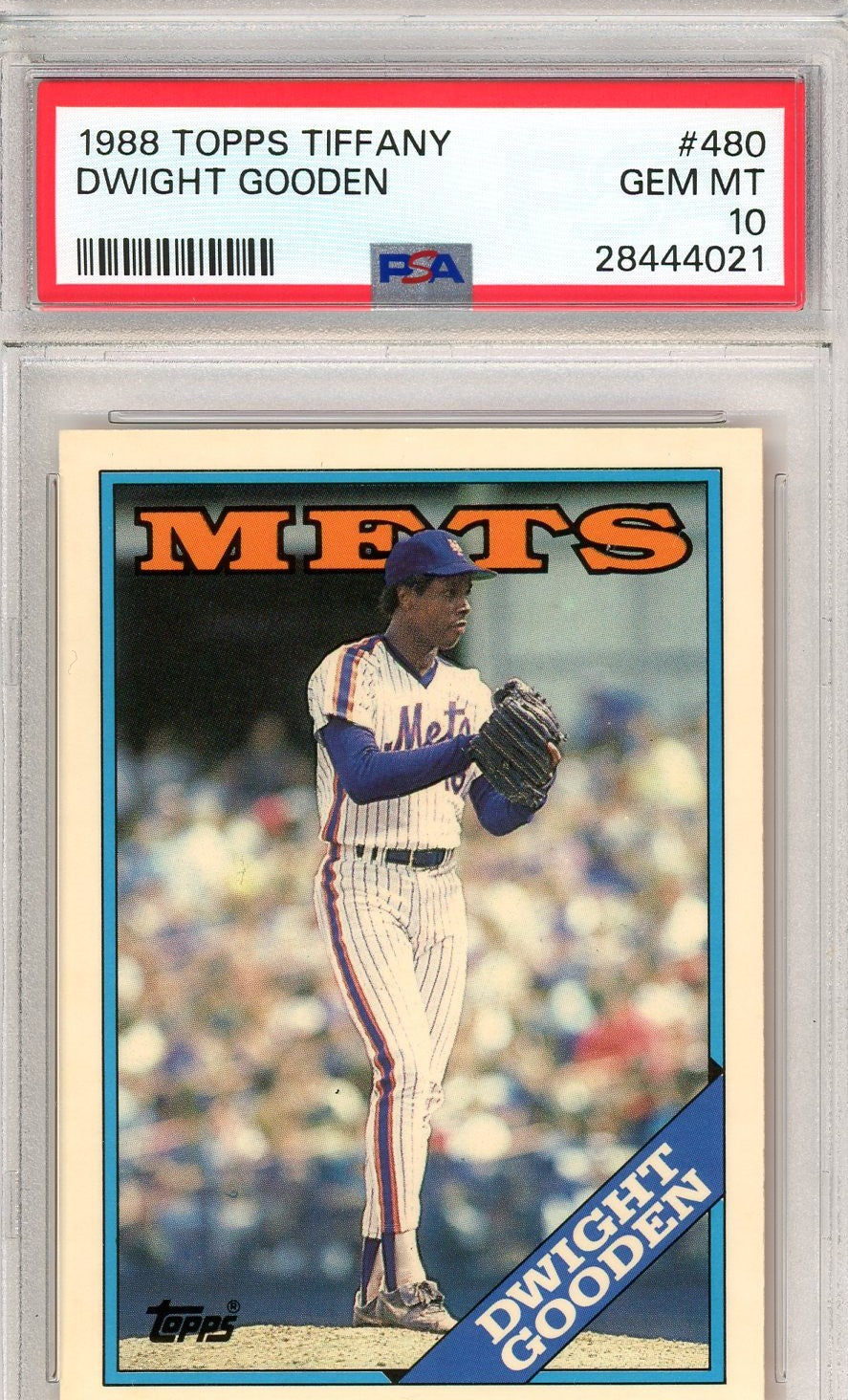 Graded 1988 Topps Tiffany Dwight Doc Gooden #480 Baseball Card PSA 10 Gem Mint