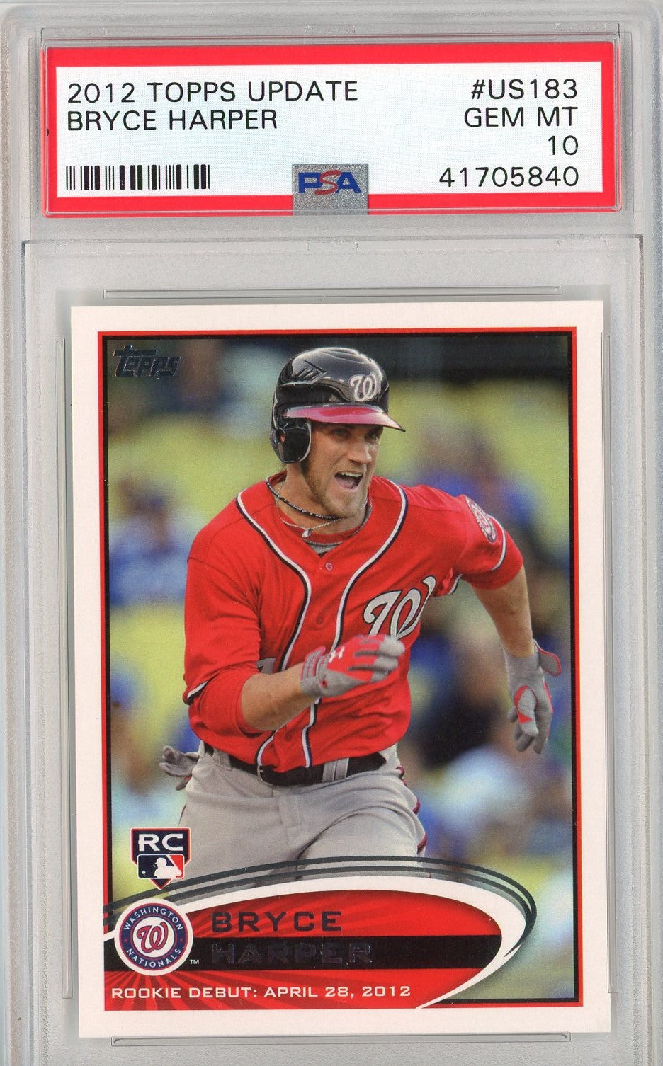 Graded 2012 Topps Update Bryce Harper #US183 Rookie RC Baseball Card PSA 10 Gem Mint
