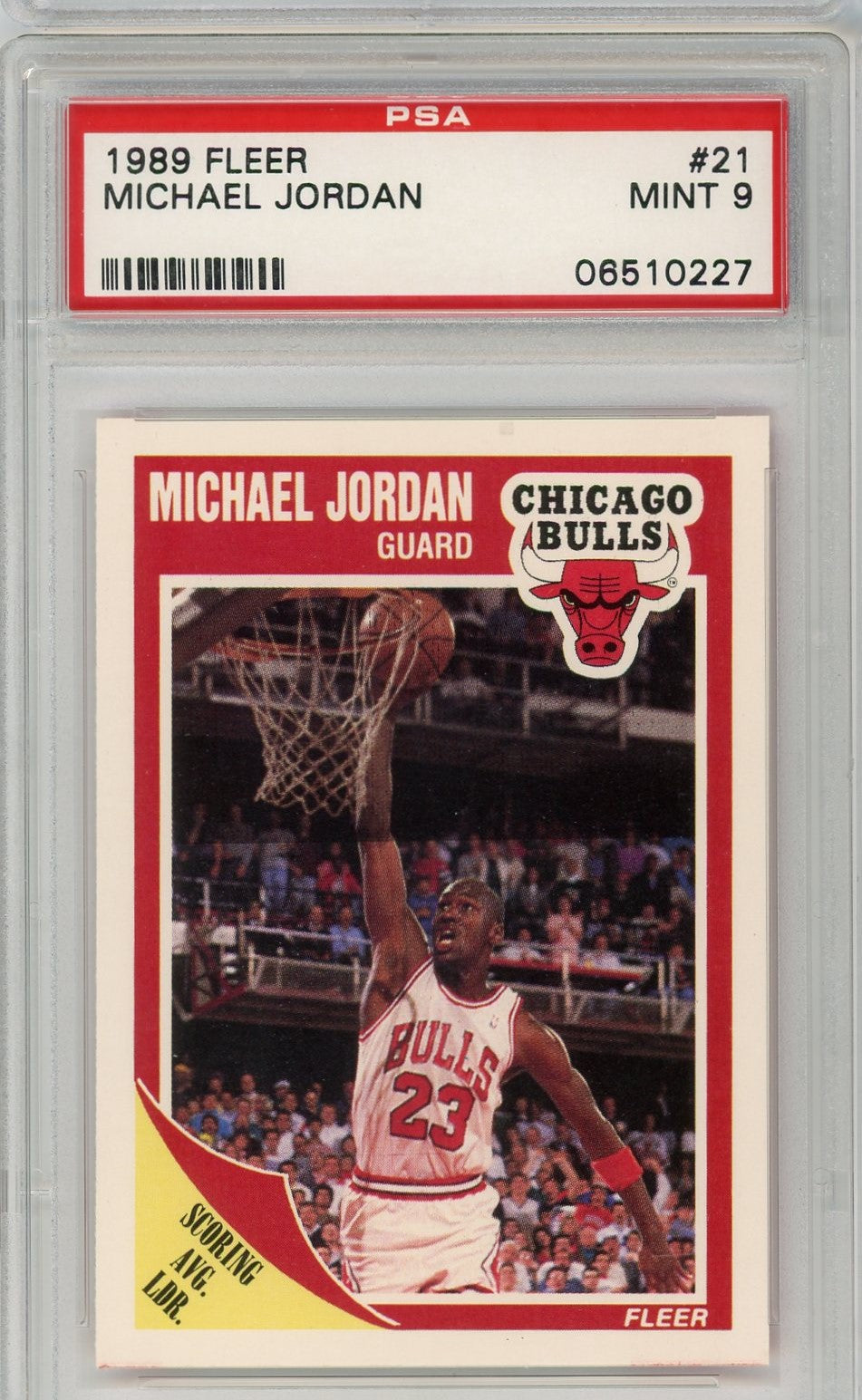 Graded 1989 Fleer Michael Jordan #21 Basketball Card PSA 9 Mint