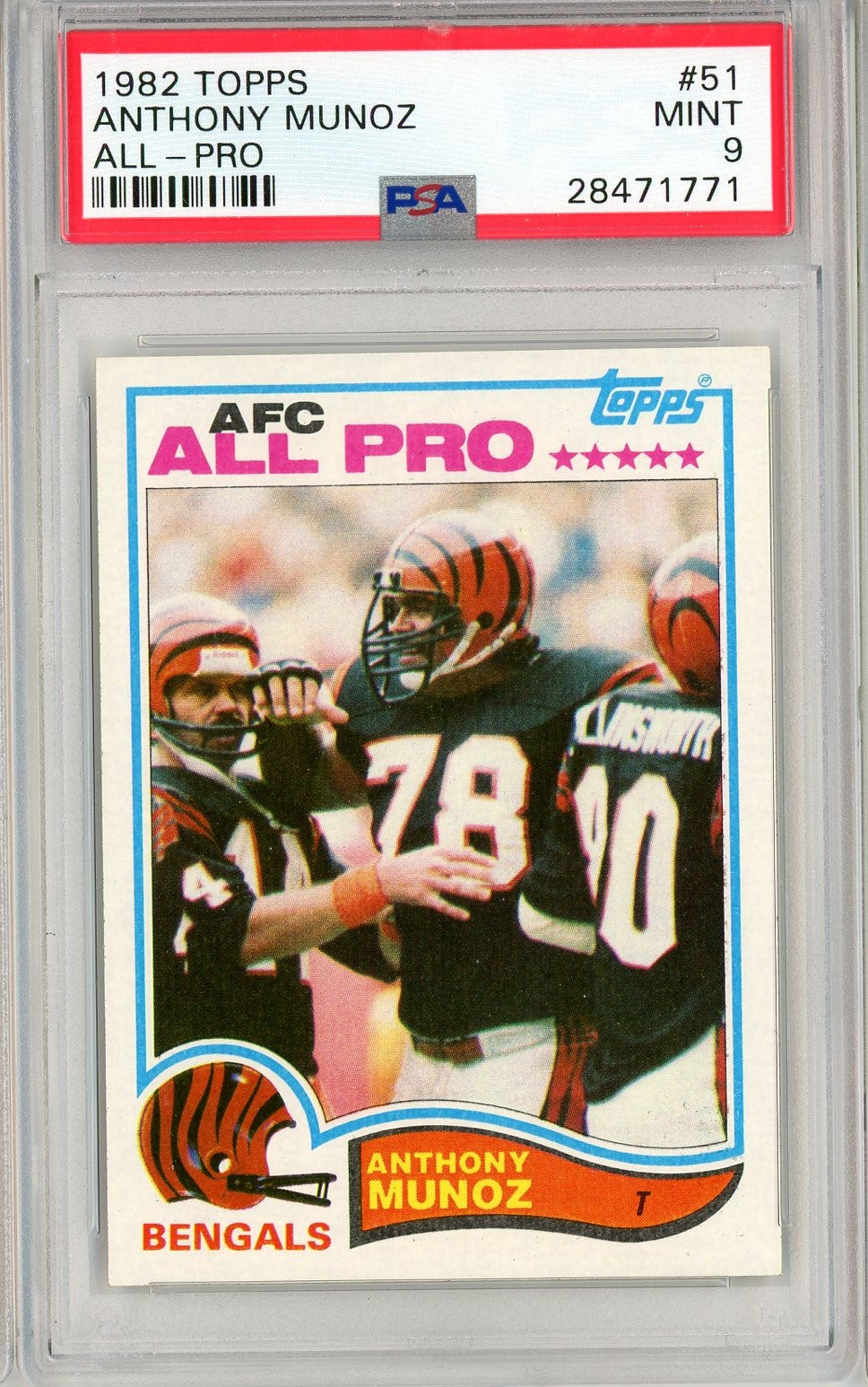 Graded 1982 Topps Anthony Munoz #51 Rookie RC Football Card PSA 9 Mint