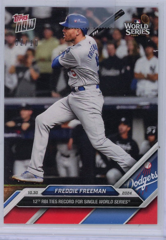 2024 Topps Now Freddie Freeman #880 Red #/10 Los Angeles Dodgers Baseball Card
