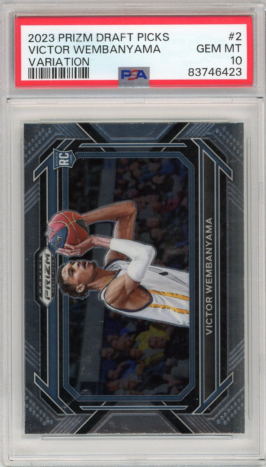 Graded 2023 Panini Prizm Draft Picks Victor Wembanyama #2 Variation Rookie RC Basketball Card PSA 10 Gem Mint