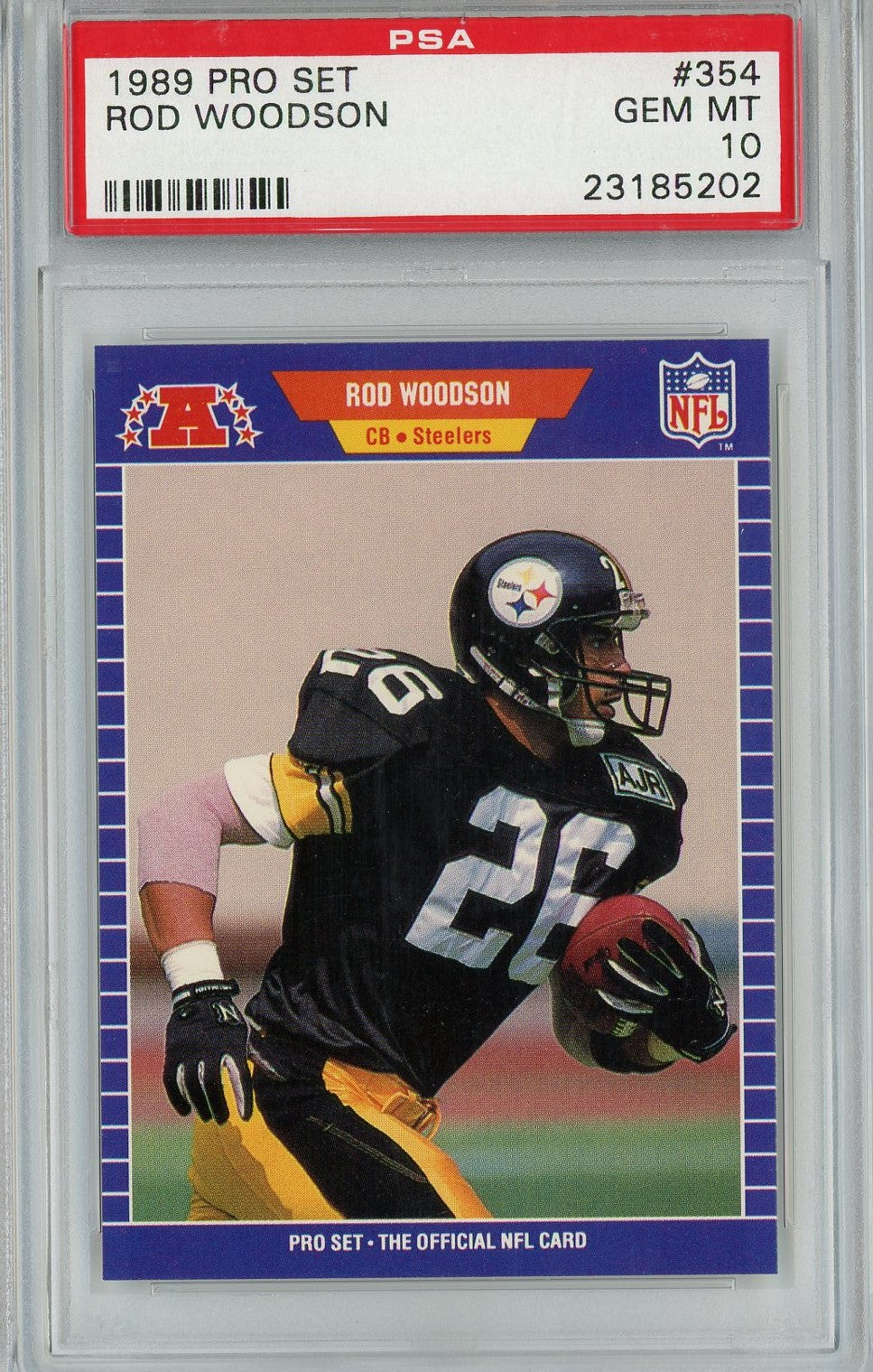 Graded 1989 Pro Set Rod Woodson #354 Rookie RC Football Card PSA 10 Gem Mint