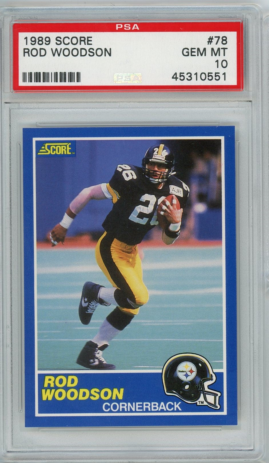Graded 1989 Score Rod Woodson #78 Rookie RC Football Card PSA 10 Gem Mint