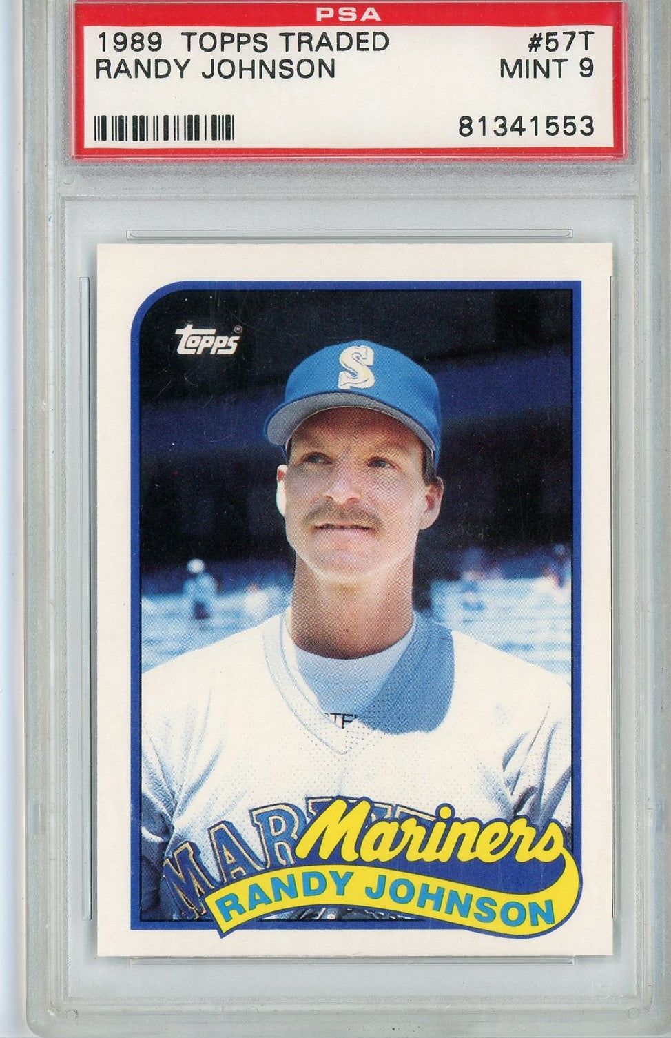 Graded 1989 Topps Traded Randy Johnson #57T Rookie RC Baseball Card PSA 9 Mint