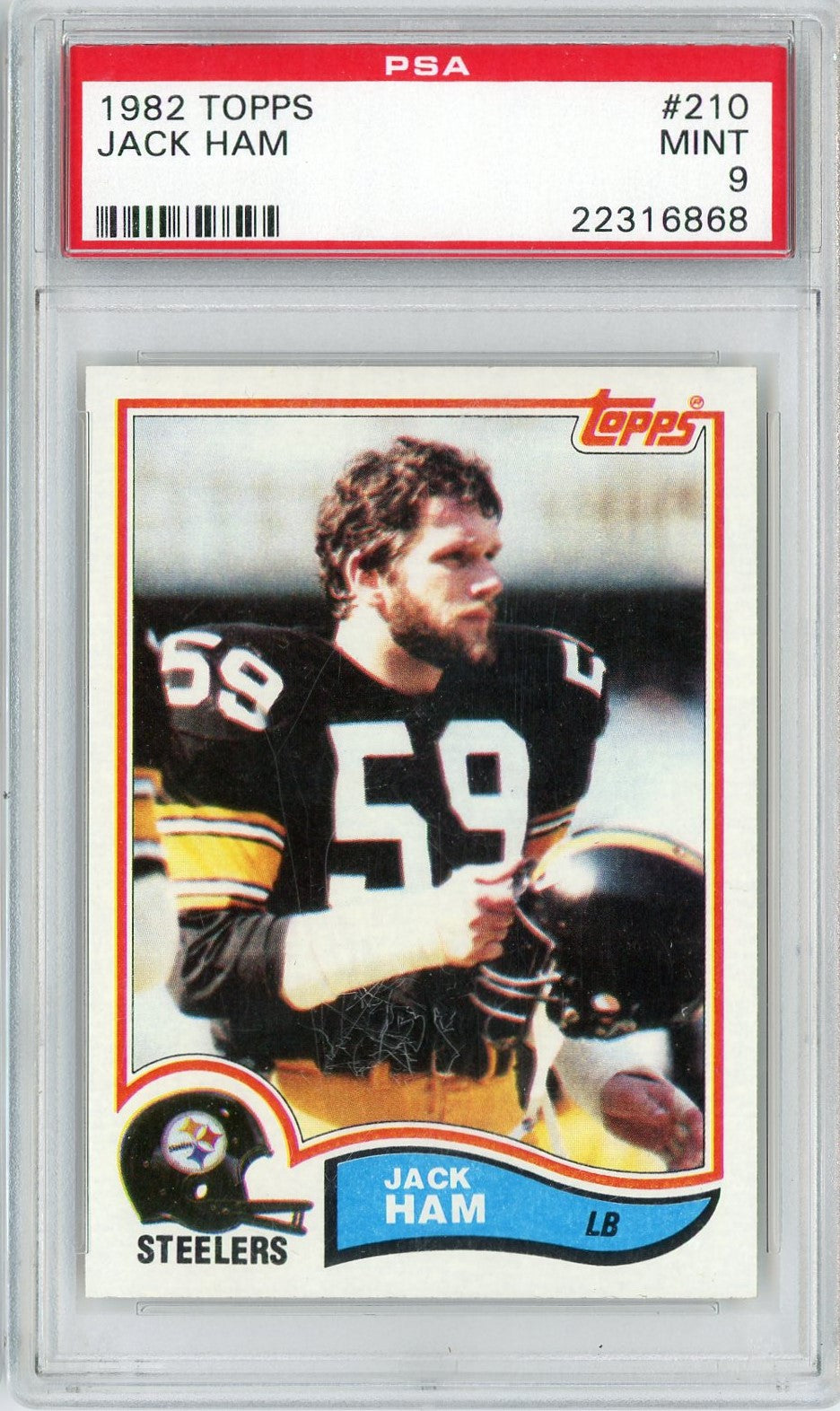 Graded 1982 Topps Jack Ham #210 Football Card PSA 9 Mint - Sport Cards