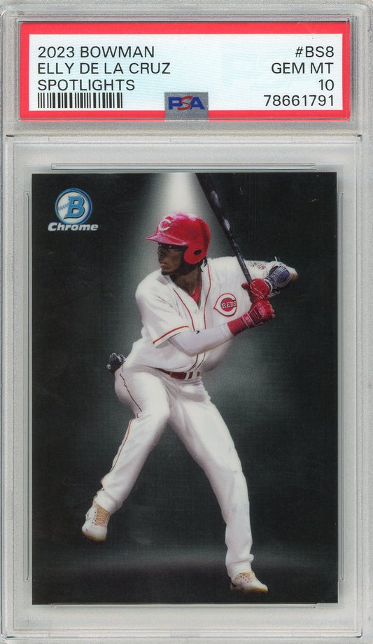Graded 2023 Topps Bowman Elly De La Cruz #BS8 Spotlights Rookie RC Baseball Card PSA 10 Gem Mint