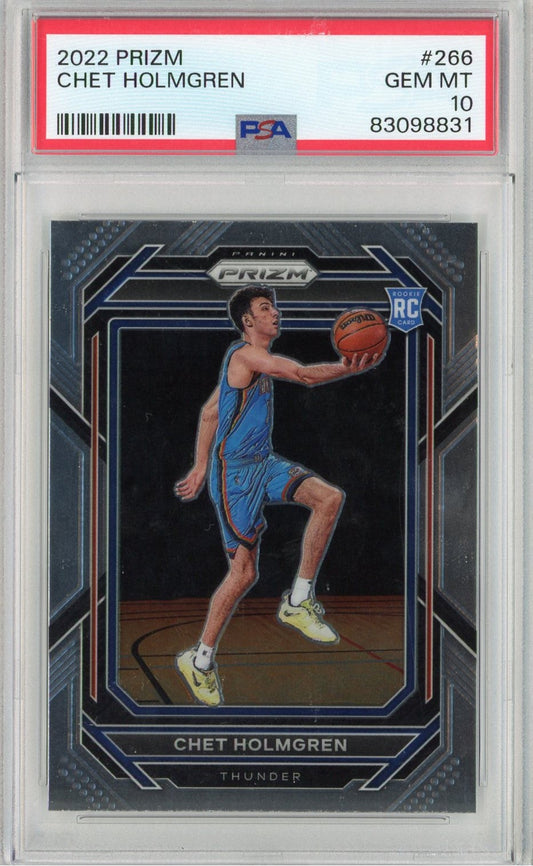 Graded 2022 Panini Prizm Chet Holmgren #266 Rookie RC Basketball Card PSA 10 Gem Mint