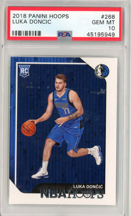 Graded 2018 Panini Hoops Luka Doncic #268 Rookie RC Basketball Card PSA 10 Gem Mint