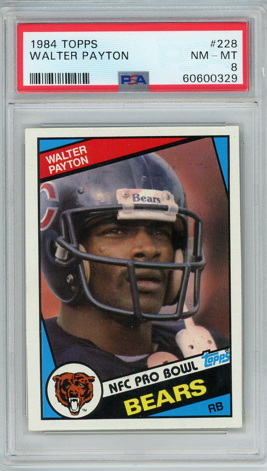 Graded 1984 Topps Walter Payton #228 Football Card PSA 8 NM-MT