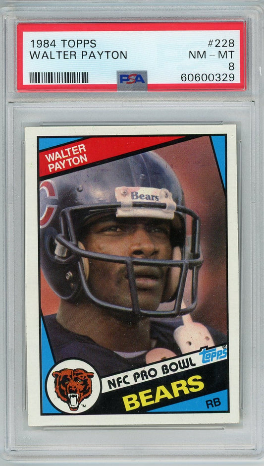 Graded 1984 Topps Walter Payton #228 Football Card PSA 8 NM-MT