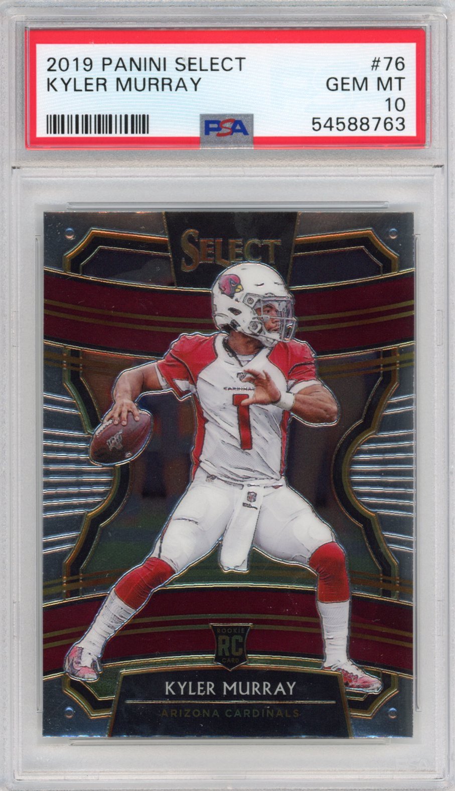 Graded 2019 Panini Select Kyler Murray #76 Rookie RC Football Card PSA 10 Gem Mint