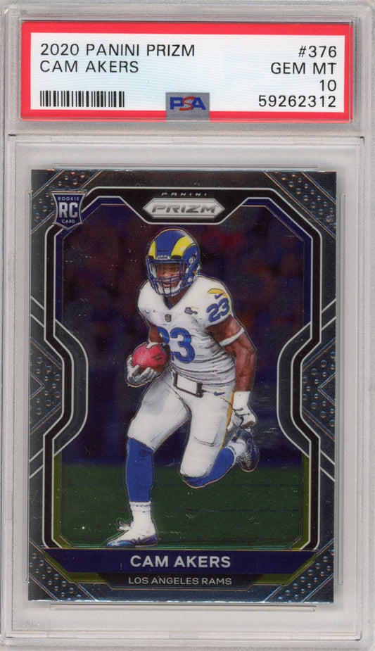 Graded 2020 Panini Prizm Cam Akers #376 Rookie RC Football Card PSA 10 Gem Mint