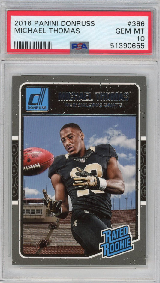 Graded 2016 Panini Donruss Michael Thomas #386 Rookie RC Football Card PSA 10 Gem Mint
