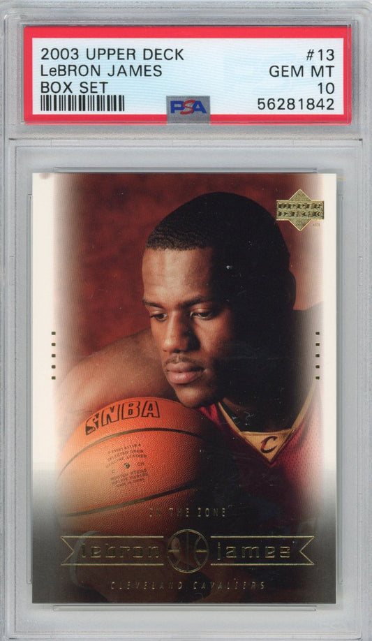 Graded 2003-04 Upper Deck LeBron James #13 Box Set Rookie RC Basketball Card PSA 10 Gem Mint
