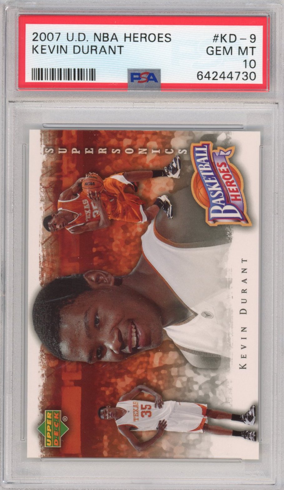 Graded 2007-08 Upper Deck UD NBA Heroes Kevin Durant #KD-9 Rookie RC Basketball Card PSA 10 Gem Mint