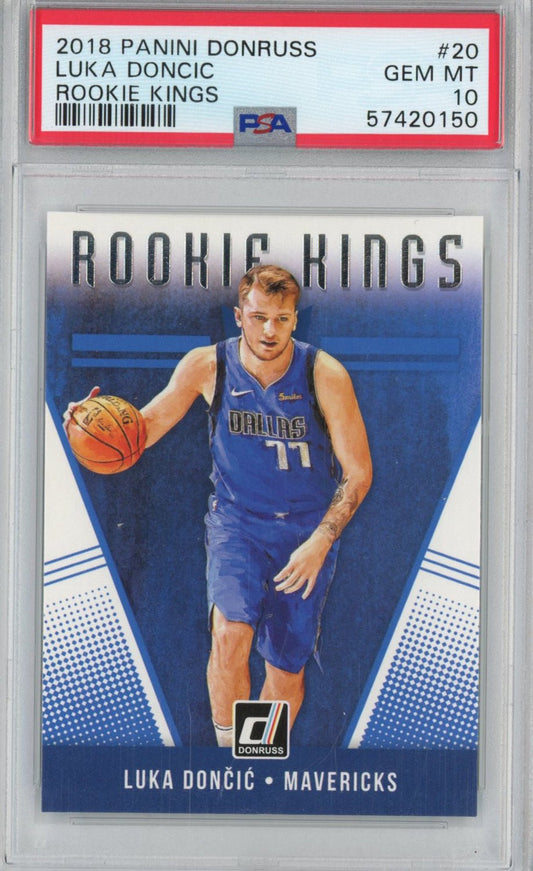 Graded 2018-19 Panini Donruss Luka Doncic #20 Rookie Kings RC Basketball Card PSA 10 Gem Mint