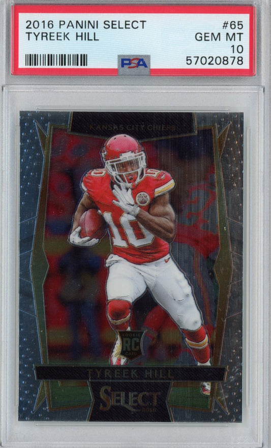Graded 2016 Panini Select Tyreek Hill #65 Rookie RC Football Card PSA 10 Gem Mint
