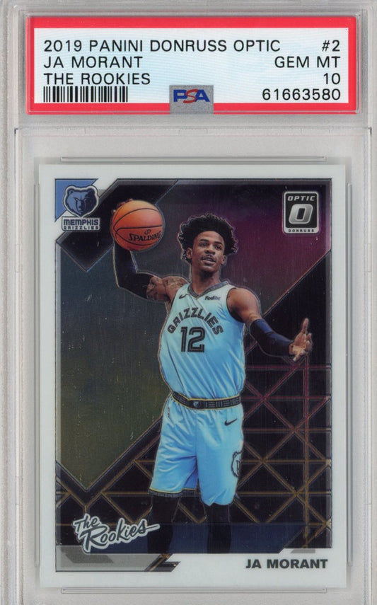 Graded 2019-20 Panini Donruss Optic Ja Morant #2 The Rookies RC Basketball Card PSA 10 Gem Mint