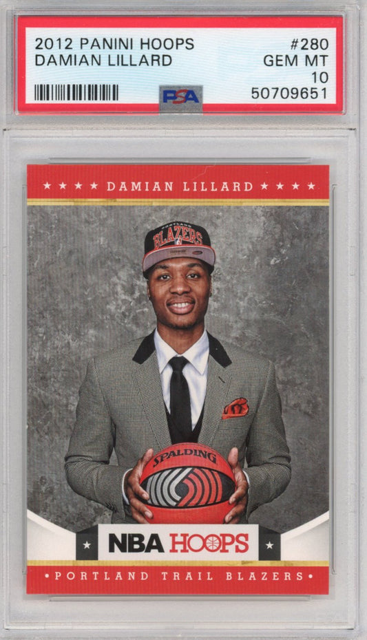 Graded 2012-13 Panini Hoops Damian Lillard #280 Rookie RC Basketball Card PSA 10 Gem Mint