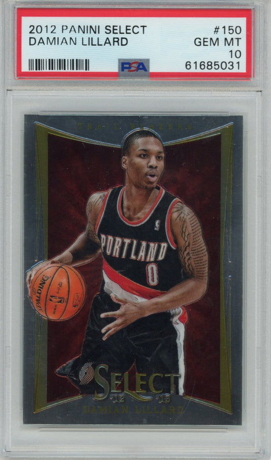 Graded 2012-13 Panini Select Damian Lillard #150 Rookie RC Basketball Card PSA 10 Gem Mint