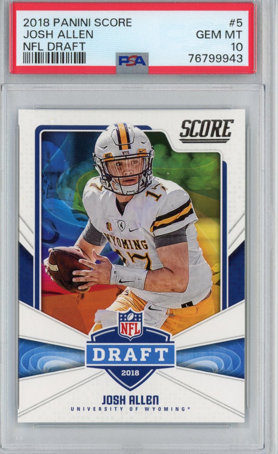 Graded 2018 Panini Score Josh Allen #5 NFL Draft Rookie RC Football Card PSA 10 Gem Mint