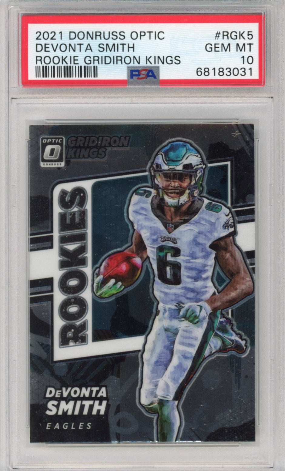 Graded 2021 Panini Donruss Optic DeVonta Smith #RGK5 Rookie Gridiron Kings Rookie RC Football Card PSA 10 Gem Mint