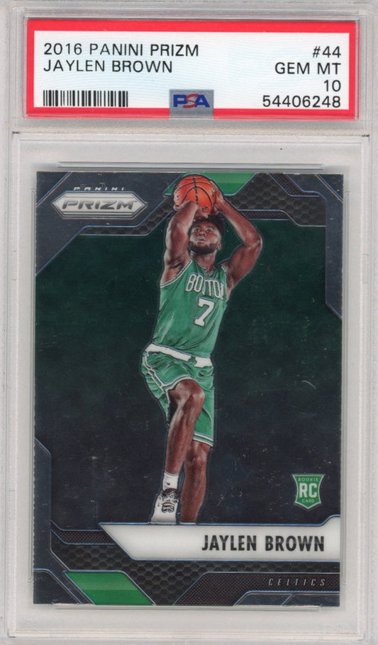 Graded 2016-17 Panini Prizm Jaylen Brown #44 Rookie RC Basketball Card PSA 10 Gem Mint