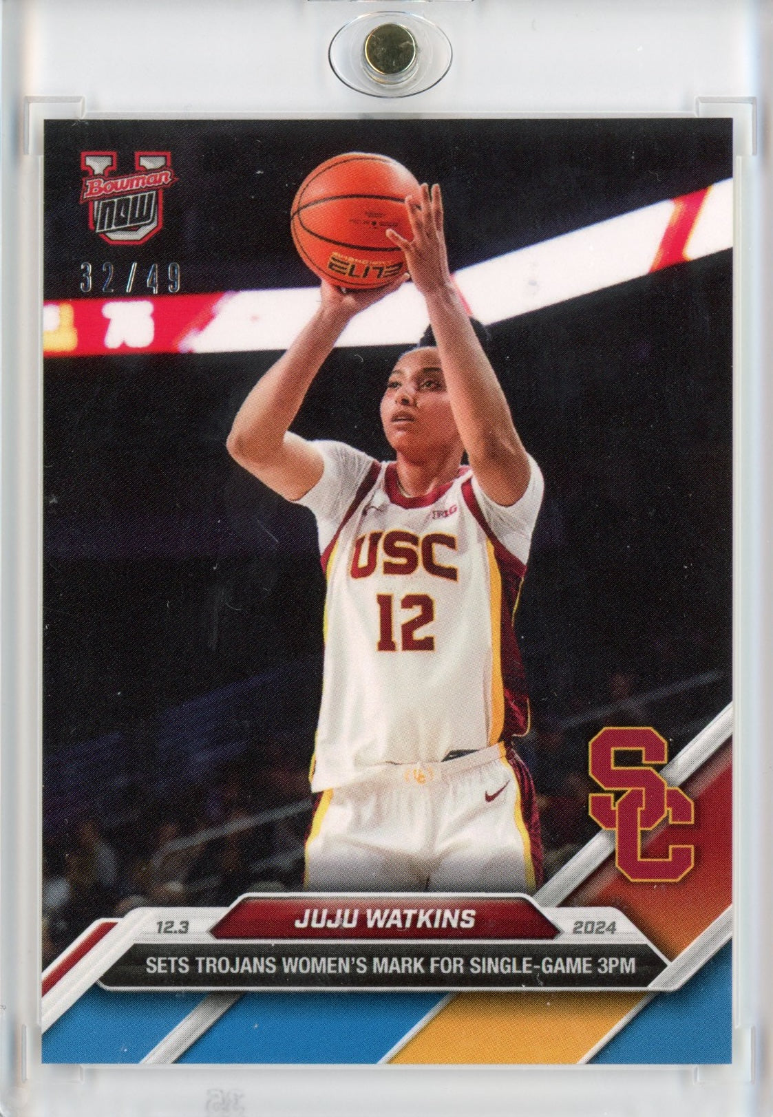 2024 Topps Bowman U Now JuJu Watkins #22 Blue #/49 USC Trojans Rookie RC Basketball Card - Sport Cards