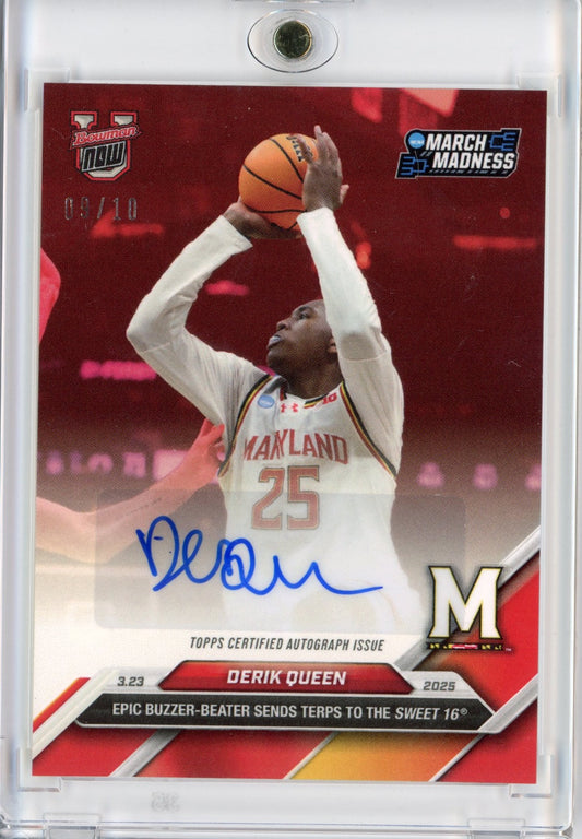 2024 Topps Bowman U Now Derik Queen #98A Red Auto /10 Rookie RC Basketball Card - Sport Cards