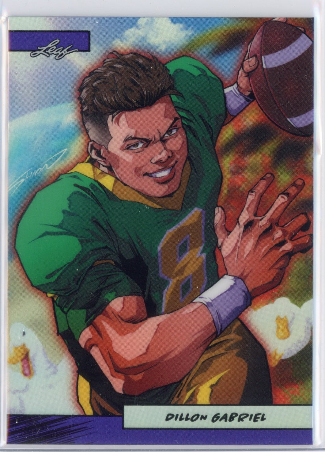2025 Leaf Web Exclusives Anime Nation Dillion Gabriel #47 Purple /49 Rookie RC Football Card - Sport Cards