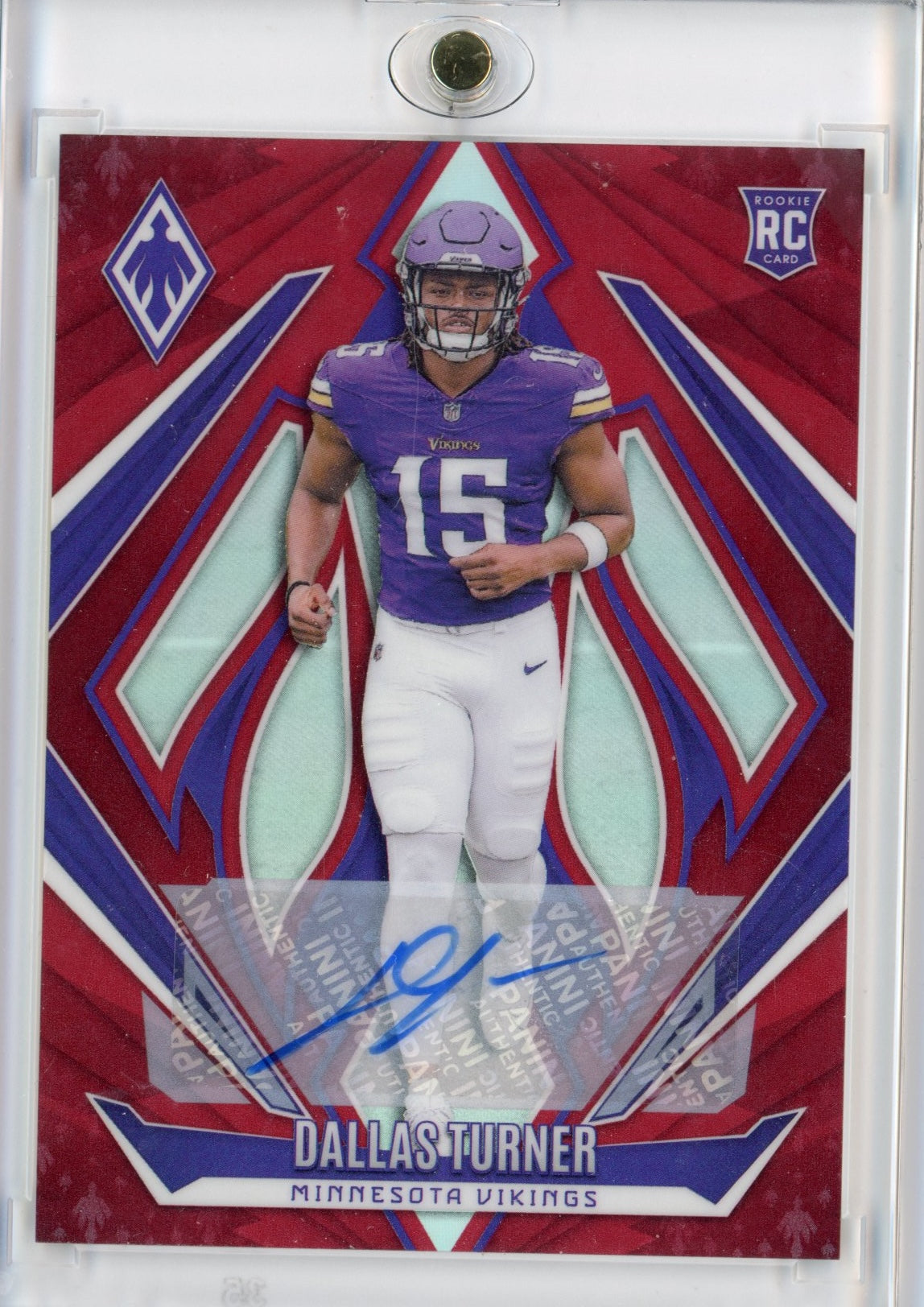 2024 Panini Phoenix Dallas Turner #174 Red Autograph /99 Rookie RC Football Card - Sport Cards
