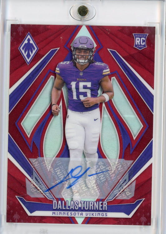 2024 Panini Phoenix Dallas Turner #174 Red Autograph /99 Rookie RC Football Card - Sport Cards