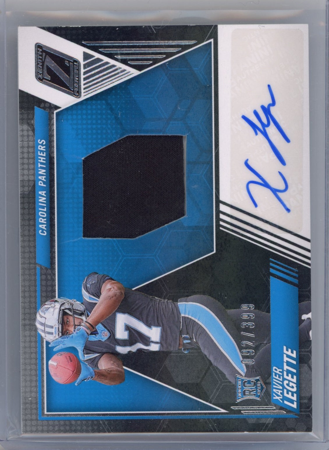 2024 Panini Zenith Xavier Legette #210 Relic Auto /399 Rookie RC Football Card - Sport Cards