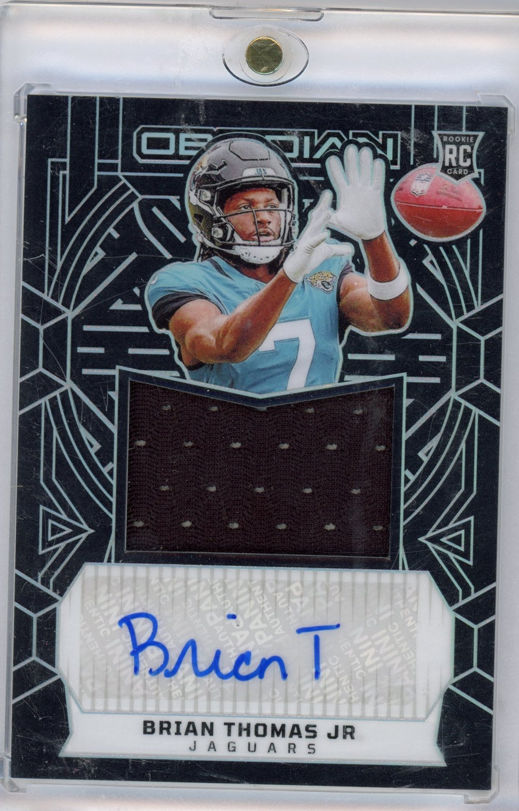 2024 Panini Obsidian Brian Thomas Jr #RJJBTJ Rookie Patch Auto /299 Rookie RC Football Card